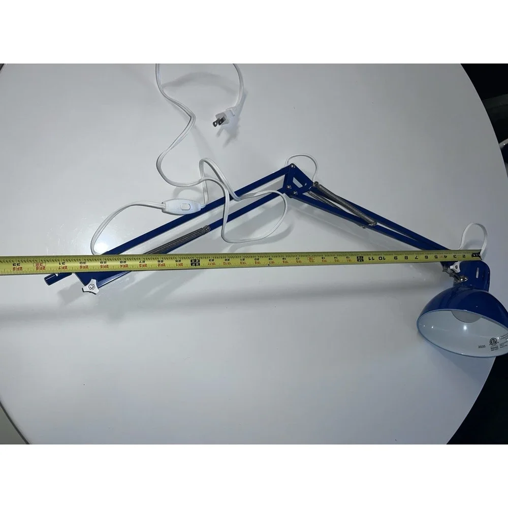 Vintage Underwriters Laboratories Blue Folding Lamp Retro Decor Industrial Light